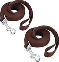 AMAGOOD 6 FT Dog Leashes, Strong and Durable Traditional Style Leash with Easy to Use Collar Hook,Dog Leads Great for Small and Medium(3/4" x 6 ft,Brown(Pack of 2))