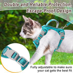Cat Harness and Leash Set for Walking Escape Proof for Small Large cat Kitten Harness with ID tag Pocket (Blue,S)