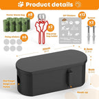 Dog Poop Bag Dispenser Wall Mount with 2Pcs Holders and 8 Rolls of Waste Bag,Magnetic Door Closure,Metal, Corrosion-resistant,High capacity,Dark Gray,Suitable for Outdoor, Indoor, Raising Puppies