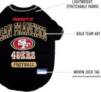 NFL San Francisco 49ers Dog T-shirt Large. - Licensed Shirt for Pets Team Colored with Team Logos- Premium Stretchable Materials for the comfort of your Dog & Cat