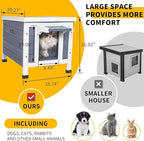 GEGURI All-Weather Outdoor Insulated Shelter for Cats, Dogs & Rabbits – Weatherproof Hutch with Thermal Layer, Elevated Floor, and Asphalt Roof