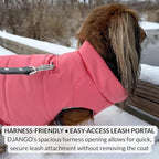 DJANGO Puffer Dog Coat – Warm Winter Dog Jacket & Water-Repellent Insulated Puffer Vest with Striped Lining, Harness Hole, Adjustable Fit for Small & Medium Dogs, Dachshunds – Sea Foam Green, Large