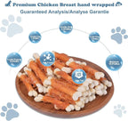 Dog Chews Puppy Training Snacks Chicken Wrapped Calcium Bone Rawhide Free Dog Treats 0.5lb/227g