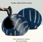 MEOWFIA Cat Cave – Premium Felt Cat Bed for Indoor Cats, Handmade 100% Merino Wool (Medium, Deep Azure)