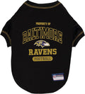 NFL Baltimore Ravens Dog T-shirt Large. - Licensed Shirt for Pets Team Colored with Team Logos- Premium Stretchable Materials for the comfort of your Dog & Cat