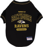 NFL Baltimore Ravens Dog T-shirt Large. - Licensed Shirt for Pets Team Colored with Team Logos- Premium Stretchable Materials for the comfort of your Dog & Cat