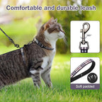 Hikiko Cat Harness and Leash Set Escape Proof Adjustable Walking Travel Soft Kitten Harness for Small Medium Large Cats (Khaki Plaid, S)