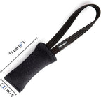 Dingo Gear French Linen tug Toy for Dog, Dog Bumper for Training, Agility, tug of war, Dog bite Pillow for Strong Dog, 1handle 6" Black S00072