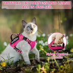 Tactical Cat Harness and Leash, Escape Proof Large Cat Walking Vest,Adjustable Soft Mesh Pet Vest Harness with Control Handle, Molle Patches (777816858438, Large)