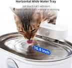 uahpet Wireless Cat Water Fountain Stainless Steel Pro, External Pump Battery Operated Pet Waterer, Dog Drinking Dispenser with Water Level Window, 67oz/2L