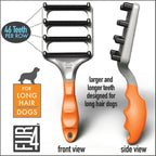 FUR4 deShedding Dog Brush for Long Hair Dogs – Pet Hair Brush with 4 Carbon Fiber Edges – deShedding Tool Removes Loose Fur – Gentle & Effective Dog Grooming Brush for Shedding