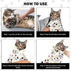 27.6" Cat Grooming Wrap, Self Adhesive Cat Wrap for Cutting Nails, Anti-Escape Calming Cat Swaddle Wrap for Medicine Ear Cleaning, Cow Anti-Scratch Cats Burrito Restraint Blanket, Pet Tool (6-10 lbs)