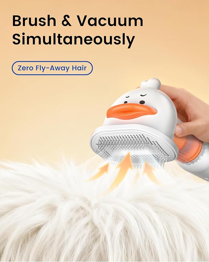 Vacuum Dog Brush for Shedding, 4-in-1 Self Cleaning Slicker Brush for Dogs& Undercoat Rake for Dogs, Deshedding Grooming Tool, Anti-Static, Massage, Cleaning, Shedding & Combing All In One!