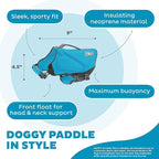 Outward Hound Dawson Swim Dog Life Jacket, High-Performance Neoprene Dog Life Vest for Swimming, Boating, and Water Safety, XS, Blue