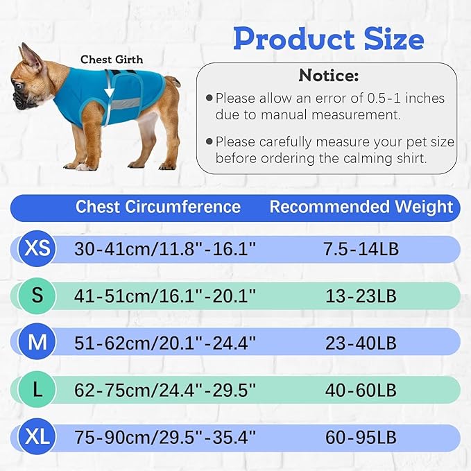 MIGOHI Breathable Dog Anxiety Calming Vest,Dog Firework Anxiety Relief Vest,Dogs Stress and Anxiety Relief Coat,Anxiety Vest for Large Dogs,Blue,XL