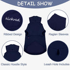 Basic Dog Hoodie, Soft Premium Quality Dog Hoodie Sweater with Leash Hole and Pocket, Cotton Doggy Puppy Sweatshirt Fashion Outfit for Dogs Puppy Small Medium Large - Navy Blue (X-Large)