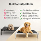 Elevated Dog Bed Medium Size, Chew Proof Aluminum Alloy Heavy Duty Dog Supplies Cooling Raised Pet Cot Indestructible with Anti-Rust Washable Assembly for Crate Outdoor-40.6"x 28.7" x 7"