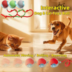 Interactive Dog Cat Toy Ball, Automatic Moving Bouncing Rolling, with Replacement Tail, Pet Smart Chase Ball Rechargeable, Enrichment Toys for Bored Indoor Adult Cats/Dogs (Grey)