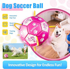 Size 3 Pink Dog Soccer Ball with Straps Durable Training Ball for Pets Interactive Outdoor Dog Toy for Medium to Large Puppies Essential Pet Supplies