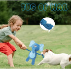 Cotton Rope Squeaky Dog Toy with Crinkle Paper – Interactive Plush Chew Toy for Small & Medium Puppies, Elephant Design