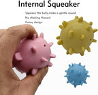Dog Balls ，2.3” Heavy Duty Squeaky Dog Toys for Small Medium Large Dogs Squeaky Toy Balls 3 Pcs (Blue)