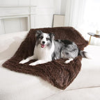 gogobunny Waterproof Dog Blanket for Large Dogs, Cats, Puppy, Reversible Faux Fur Pet Throw Blanket, Washable, Calming Furniture Protection for Sofa Bed (60x80 Inch (Pack of 1), Chocolate)