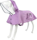 Waterproof Dog Raincoat, Adjustable Reflective Lightweight Pet Rain Clothes with Poncho Hood(Small, Light Purple)