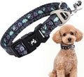 Small Dog Collar with Bell - Soft Adjustable Nylon Collar for Small Breeds, Skull Pattern Reflective Collar for Chihuahua Pomeranian Yorkie, Lightweight & Comfortable for Tiny Dogs(Skull S)