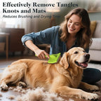 2PCS Slicker Brush for Dogs & Pet Comb,Professional Dog Grooming Brush (Goldendoodles,Poodles,Labradoodles) with Extra Long Pins to Effectively Remove Tangles, Knots and Mats (Green Large)