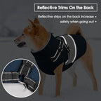 SUNFURA Dog Winter Coat, Waterproof Dog Coat Jacket with Harness for Medium Dogs Boys Girls, Reflective Fleece Lined Pet Snow Jacket Sweaters for Pug, Jack Russel, Boston Terrier, Navy Blue M