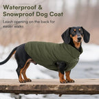 ASENKU Windproof Dog Winter Coat Waterproof Fleece Jacket Cold Weather Pet Apparel for Small Medium Large Dogs (ArmyGreen, XL)