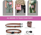 BEAU&FUR Small Dog Treat Pouch with Clicker for Training – 2 Cup Capacity, Built-In Poop Bag Dispenser, Storage for Snacks and Toys - Hands-Free Pouch Snack Holder for Walking and Training – Pink