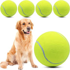 Magicorange 4 Pack 9.5 inch Giant Tennis Ball Large Dog Tennis Ball Pet Balls for Dogs for Outdoor/Indoor Sports Dog Gift with Needle (Yellow, 9.5 inch)