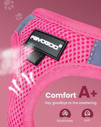 FAYOGOO Cat Harness and Leash Set | Upgrade Step-in Escape Proof Harness | Lightweight Soft Vest, No-Choke Design for Walking, Travel, Camping (Pink)
