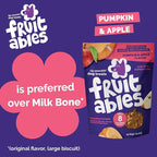 Fruitables Baked Dog Treats, Healthy Pumpkin Treat for Dogs, Low Calorie & Delicious, No Wheat, Corn or Soy, Made in the USA, Pumpkin and Apple Flavor, 12oz