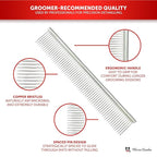 Warren London Cat DeMatter Pro Max | 9" Copper Grooming Comb for Cats | Detangles Mats, Knots & Loose Fur – Gentle, No-Pull Design for Long, Thick, or Tangled Coats | Professional Cat Grooming Tool