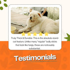 Bully Sticks for Large Dogs, (6 Inch, 5 Count), Dog Chew Toy for Aggressive Chewers Single Ingredient, 100% Beef Pizzle, Grass-Fed, Rawhide-Free, Grain-Free