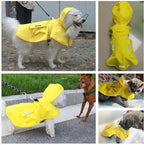 Waterproof Dog Raincoat, Adjustable Reflective Lightweight Pet Rain Clothes with Poncho Hood (3X-Large, Yellow)