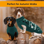 Lelepet Dachshund Sweater, Turtleneck Dog Sweaters for Small Dogs, Warm Pullover Knitted Pet Coat, Cold Weather Dachshund Clothes, Fall/Winter Cozy Outfit (XS-XL)
