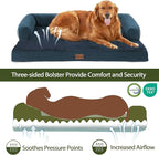 Orthopedic XXL Dog Beds, Waterproof Egg Crate Foam Big Pet Bed for All Breed Sized Dogs 53x42Inch, Washable Extra Large Dog Couch Bed with Removable Cover and Non-Slip Bottom, Navy Blue