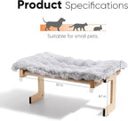 FUKUMARU Cat Window Perch, Transformable Cat Hammock with Fluffy Cushion for Windowsill and Floor, Cats Window Bed for Large Cats and Kittens, Reinforced Wood and Metal Frame, Easy to Adjust Pet Pech