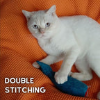 Big Fish Cat Kicker Toy - Refillable Catnip Matatabi Silvervine Filled and Help Relief Anxiety - Kitten Catnip Essentials Treats Supplies Large Interactive Chew for Indoor Cat (Blue)