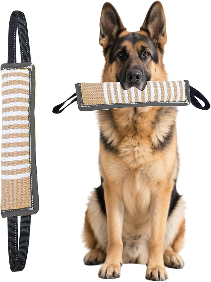 Clysoru Tug Toy for Dogs Squeaky Toy with 2 Strong Handles Lasting Training Equipment Puppy to Large Dog Interactive Toys of War Pull Indestructible Rope Pet Crinkle Teething (Gray)