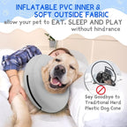 Supet Inflatable Dog Cone Collar for Large Medium Small Dogs, Soft Cone Collar for Dogs Cats, ECollar Doggie Neck Donut Dog Cone Alternative After Surgery