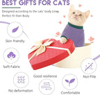 Sticky Cat Clothes Stretchy, Sphynx Hairless Sweater & Pajamas for Cats only, Soft Cat Onesie for Cats After Surgery Female Male & Hair Loss Prevention, Purple L