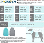 ROZKITCH Reversible Large Dog Coats for Winter Super Warm Fleece Sherpa Sweater with Embroidery, Adjustable Double-Sided Plush Sweatshirt for Large Breeds Bluegreen 3XL
