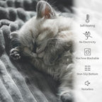 NWK Pack of 4 Fluffy Self Warming Cat Mat, Cat Blanket, Thermal Dog Mat, Washable, Non-Slip Bottom for Sofa & Crate & Kennel & Car Seat (Misty Gray, Large (34'' X 22'' X 0.7''))