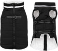 Large Dog Coat with Harness Built-in, Waterproof Reflective Fleece Lined - Warm Windproof Winter Jacket with Back Zipper, Cold Weather Snow Dog Coats - Black - 2XL