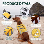 Kuoser Adjustable Life Jacket with Reflective Stripes, High Visibility Dog Vest - Ripstop Dog Lifesaver for Small, Medium, Large Dogs