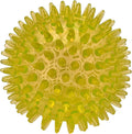 Cutie's PetBox Squeaky Rubber Spike Toy Ball for Medium, Large Dogs (3.5 Inch, Yellow)
